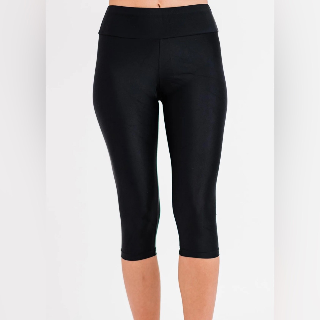 Calypsa Capri Swim Leggings Black Size Large New With Tags In Packaging